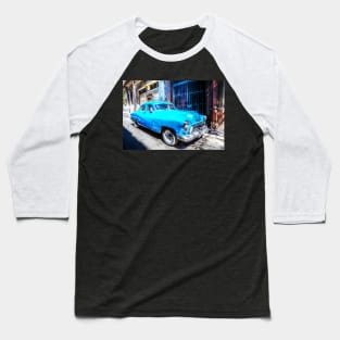 Mean Machine, Blue Car In Havana Baseball T-Shirt